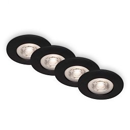 Obrázek pro produkt LED vestavná svítidla, pr.9 cm, 4x LED, 4,9 W, 480 lm, matná černá - BRILO