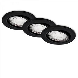 Obrázek pro produkt 3ks LED vestavné svítidlo, pr. 8,6 cm, 5 W, černá - BRILONER