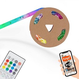 Obrázek pro produkt Digitální RGB LED pásek s hudebním senzorem 500 cm 0,12W bílé - BRILO