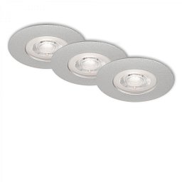 Obrázek pro produkt 3ks sada LED vestavné svítidlo, pr. 9 cm, stmívatelné 5 W, matný chrom - BRILONER