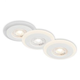 Obrázek pro produkt LED vestavná svítidla sada, pr.8,4 cm, 3x LED, 5 W, 460 lm, bílé - BRILONER