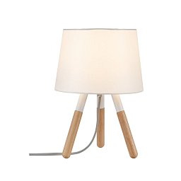 Obrázek pro produkt Stolní lampa Neordic Berit látkové stínidlo bílá / dřevo 796.46 - PAULMANN