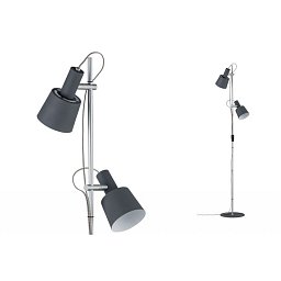 Obrázek pro produkt Stojací lampa Neordic Haldar šedá / chrom matný 796.90 - PAULMANN