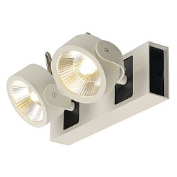 Obrázek pro produkt KALU nástěnné a stropní svítidlo 2x LED 3000K bílé/černé 60° - BIG WHITE (SLV)