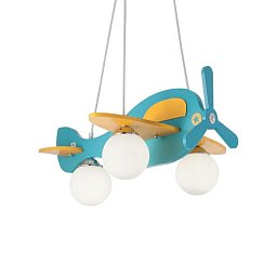 Obrázek pro produkt Dětský závěsný lustr Ideal Lux Avion-1 SP3 blu 136325 modrý   - IDEALLUX