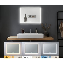 Obrázek pro produkt HomeSpa LED zrcadlo s osvětlením Mirra hranaté vyhřívané IP44 80x60 cm 22W WhiteSwitch - PAULMANN