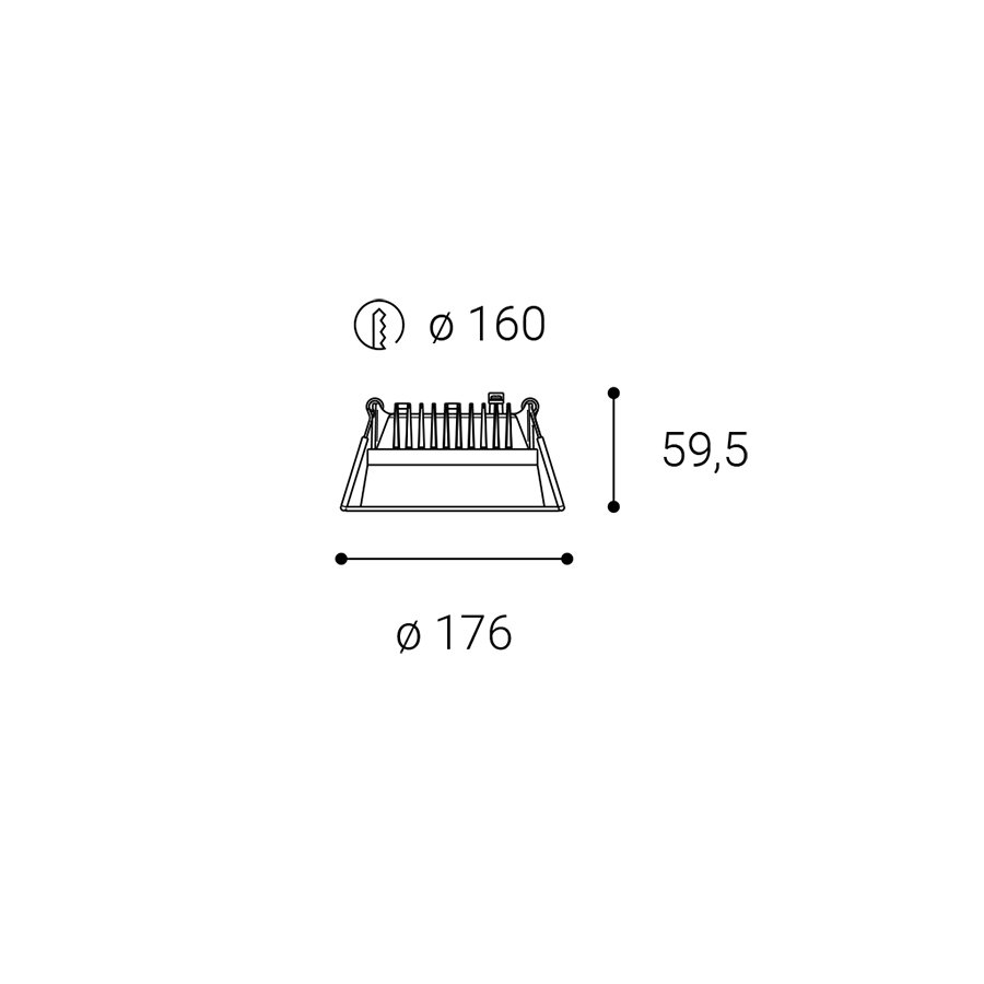 Svítidlo ZETA M, B 18-25W 4000K zápustné černá - LED2 Lighting