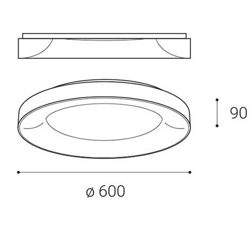 Svítidlo BELLA 60, B DIM TRIAC 50W 2CC3000K/4000K stropní černé - LED2 Lighting
