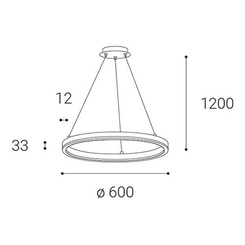 Svítidlo CIRCLE 60 P-Z, B DIM TRIAC 42W 3000K závěsné černé - LED2 Lighting