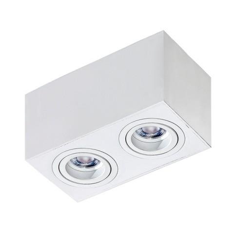 AZZ AZ2826 Stropní bodové přisazené svítidlo Azzardo Brant 2 square white AZ2826 GU10 2x50W IP20 18cm hranaté bílé - AZZARDO
