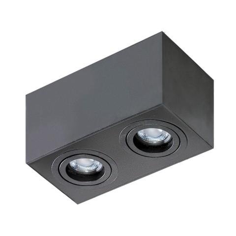 AZZ AZ2827 Stropní bodové přisazené svítidlo Azzardo Brant 2 square black AZ2827 GU10 2x50W IP20 18cm hranaté černé - AZZARDO