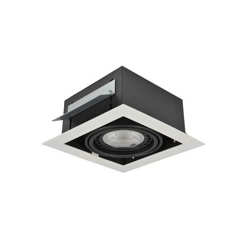 AZZ AZ2871 Stropní zápustné bodové svítidlo Azzardo Nova 1 white/black AZ2871 GU10+ADAP111/ES111 1x40/1x50W IP20 19,5cm bílo-černé - AZZARDO