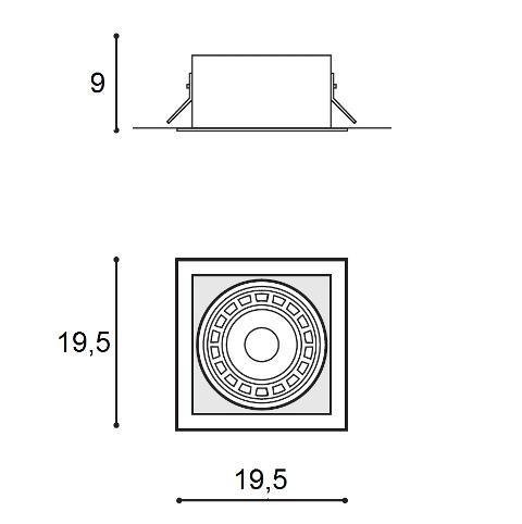 AZZ AZ2871 Stropní zápustné bodové svítidlo Azzardo Nova 1 white/black AZ2871 GU10+ADAP111/ES111 1x40/1x50W IP20 19,5cm bílo-černé - AZZARDO (obrázek 3)