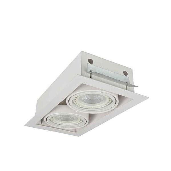 Levně AZZ AZ2876 Stropní zápustné bodové svítidlo Azzardo Nova 2 white/white AZ2876 GU10+ADAP111/ES111 2x40/2x50W IP20 34,5cm bílé - AZZARDO