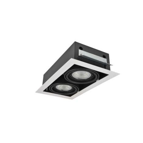 AZZ AZ2877 Stropní zápustné bodové svítidlo Azzardo Nova 2 white/black AZ2877 GU10+ADAP111/ES111 2x40/2x50W IP20 34,5cm bílo-černé - AZZARDO