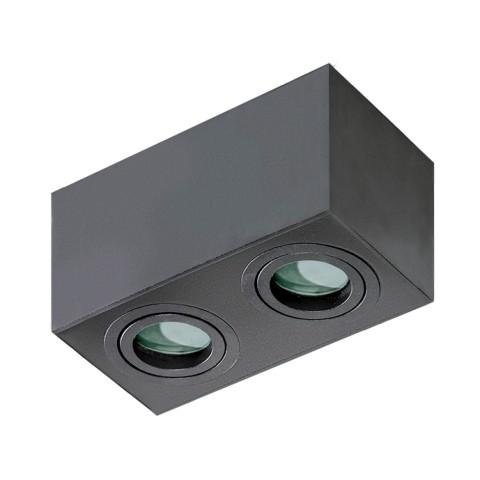 AZZ AZ2879 Stropní bodové přisazené svítidlo Azzardo Brant 2 Square IP44 black AZ2879 GU10 2x50W IP44 18cm hranaté černé - AZZARDO