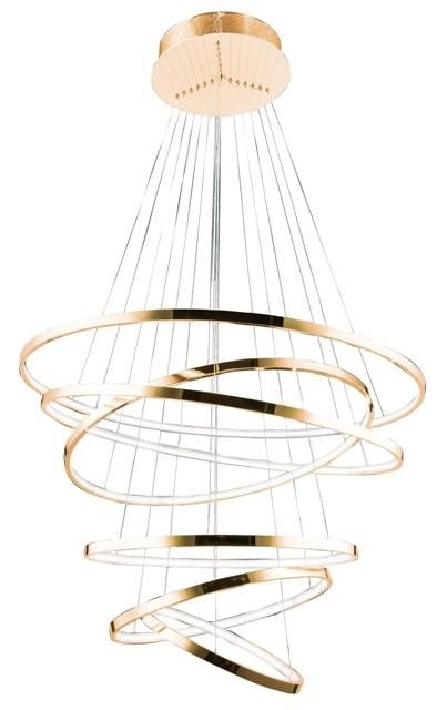 AZZ AZ2921 LED Závěsné svítidlo Azzardo Wheel 6 Long Dimm gold AZ2921 140W 8400lm 3000K IP20 85cm stmívatelné zlaté - AZZARDO