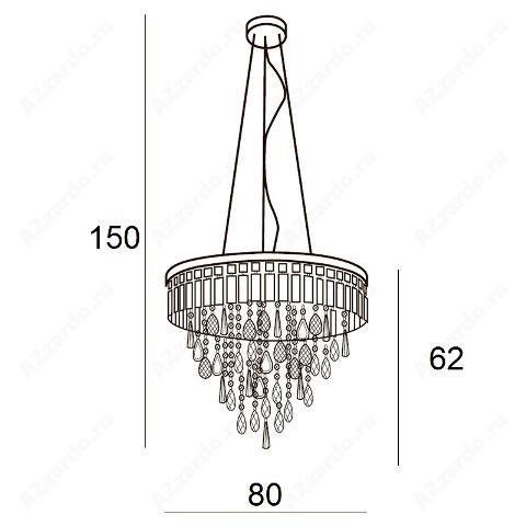 AZZ AZ2926 Závěsné/stropní přisazené svítidlo Azzardo Kalabria XL pendant/top AZ2926 G9 12x40W IP20 80cm chromové - AZZARDO (obrázek 6)