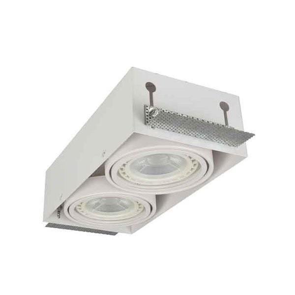 Levně AZZ AZ2934 Stropní zápustné bodové svítidlo Azzardo Nova 2 GIPs white/white AZ2934 GU10+ADAP111/ES111 2x40/2x50W IP20 30cm bílé - AZZARDO