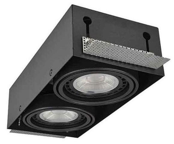 Levně AZZ AZ2935 Stropní zápustné bodové svítidlo Azzardo Nova 2 GIPs black/black AZ2935 GU10+ADAP111/ES111 2x40/2x50W IP20 30cm černé - AZZARDO