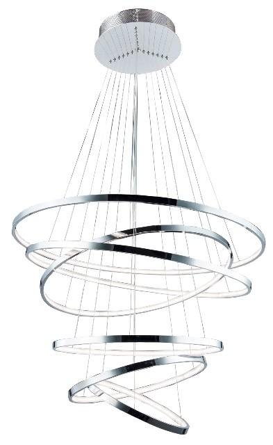 AZZ AZ2990 LED Závěsné svítidlo Azzardo Wheel 6 Long Dimm chrome AZ2990 140W 8400lm 3000K IP20 85cm stmívatelné chromové - AZZARDO