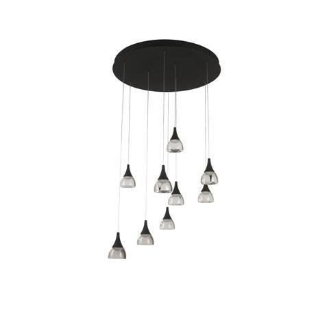 Levně AZZ AZ3143 LED Závěsné svítidlo Azzardo Dalmatia 9 DIMM black AZ3143 45W 3880lm 3000K IP20 68cm černé stmívatelné - AZZARDO