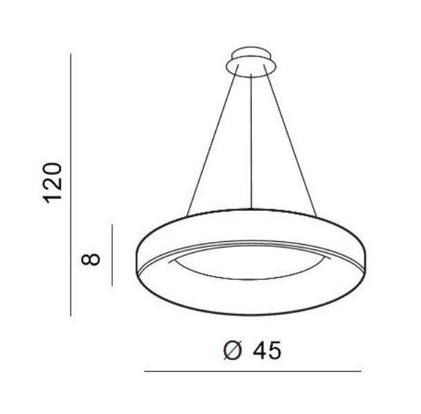AZZ AZ3437 LED Závěsné svítidlo Azzardo Sovana Pendant 45 CCT black Dimm AZ3437 40W 2200lm 2700-6500K IP20 45cm stmívatelné černé - AZZARDO (obrázek 3)