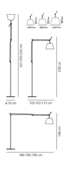 AR 0564010A Tolomeo Mega stolní/stojací/nástěnná lampa - hliník s vypínačem on/off - tělo lampy - ARTEMIDE (obrázek 3)