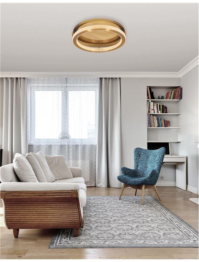 NV 9285420 Stropní svítidlo FIORE antický zlatý mosazný hliník a akryl LED 40W 230V 3000K IP20 stmívatelné - NOVA LUCE