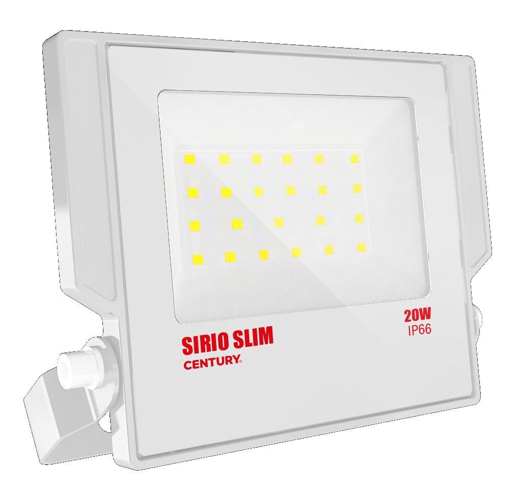 CEN SRSB-209540 LED reflektor SIRIO SLIM BÍLÝ 20W 4000K 110d 147x160x28mm IP66 IK08 - CENTURY