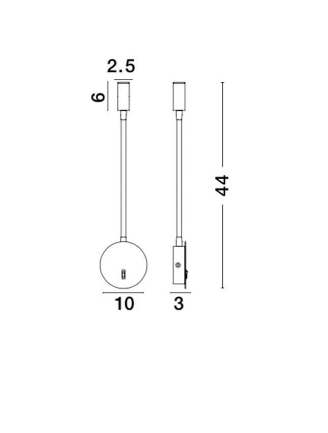 NV 8140321 Bodové svítidlo JACO bílý hliník LED 3W 3200K nastavitelné vypínač na těle - NOVA LUCE (obrázek 4)