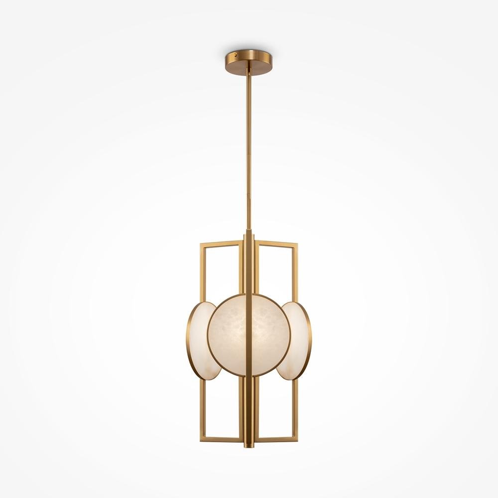 M MOD099PL-03G Závěsné svítidlo Marmo 3x40W bílá/zlatá kov designové - MAYTONI