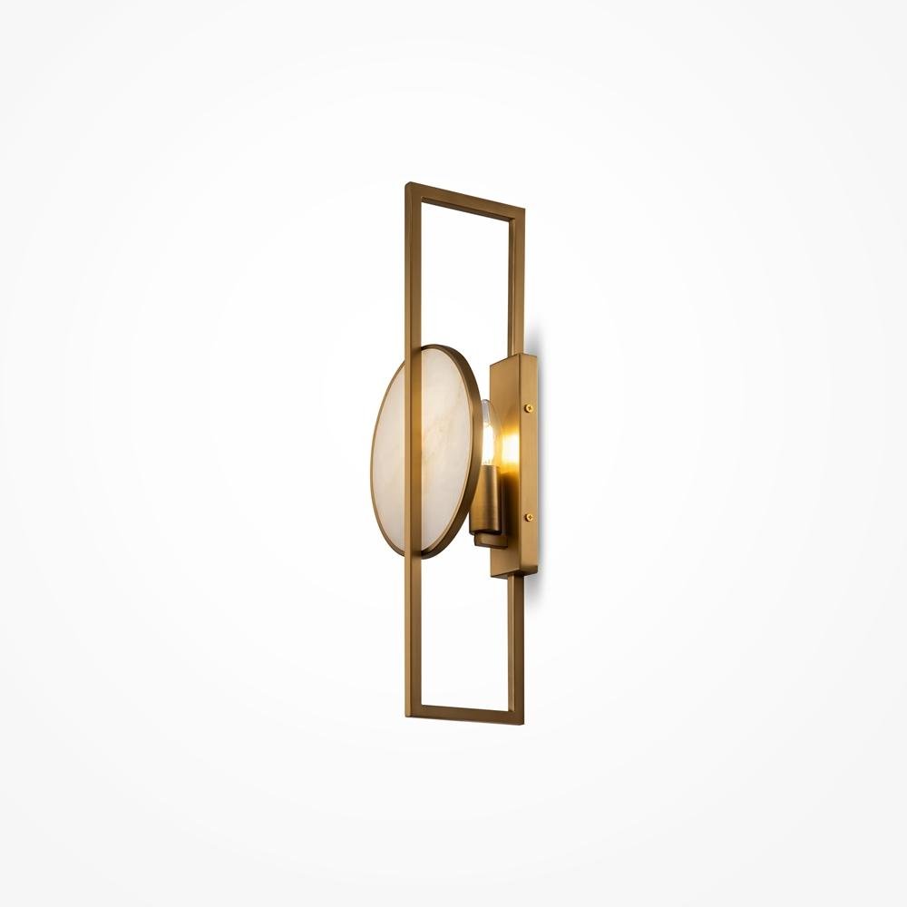 M MOD099WL-01G Nástěnné svítidlo Marmo E14 40W bílá/zlatá kov designové - MAYTONI