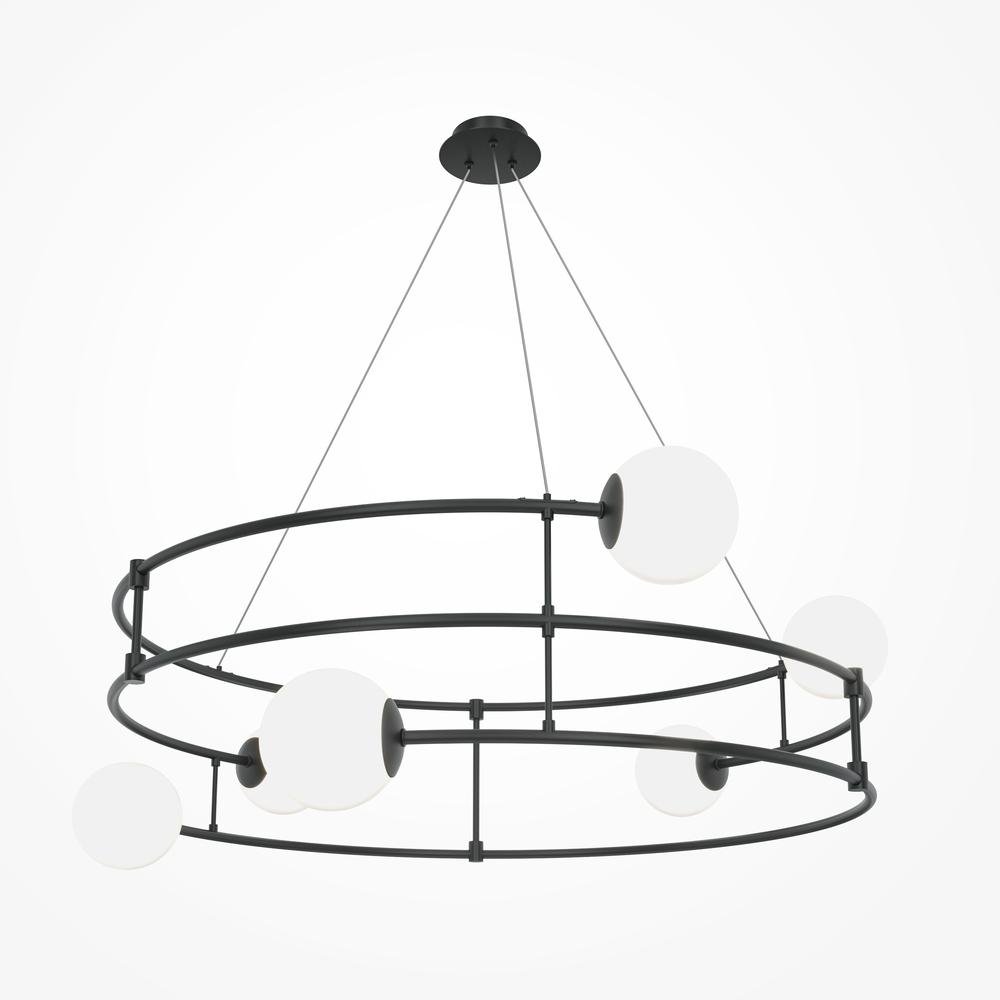 M MOD317PL-06B Závěsné svítidlo Balance 6xG9 240W černý kov opálové sklo - MAYTONI