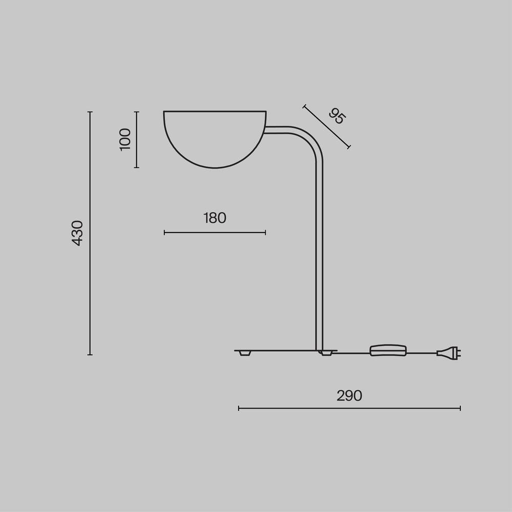 M MOD126TL-01B Stolní lampa Mollis 28W černá kov akrylát designová - MAYTONI (obrázek 6)