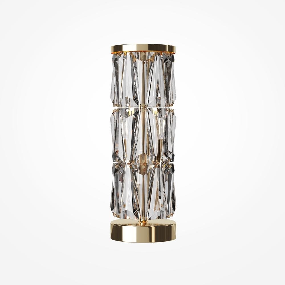 M MOD043TL-02G Stolní lampa Puntes 2xE14 120W zlatá ocel křišťálové přívěsky nastavitelná výška - MAYTONI