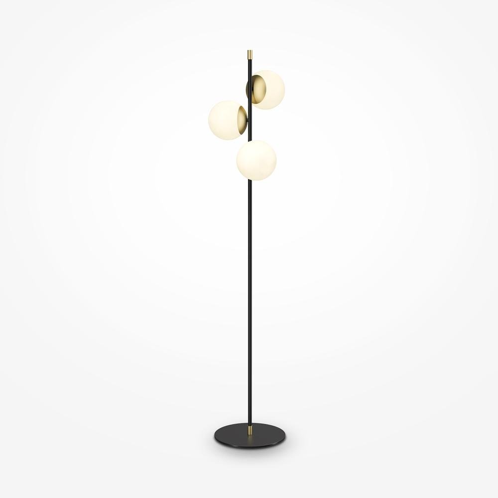 M MOD048FL-03G Stojací lampa Nostalgia 3x40W zlatá matné sklo kov - MAYTONI