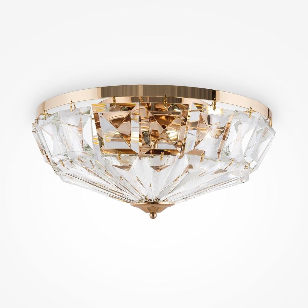M MOD094CL-06G Stropní svítidlo Facet E14 6x60W zlatá kov/průhledné sklo - MAYTONI