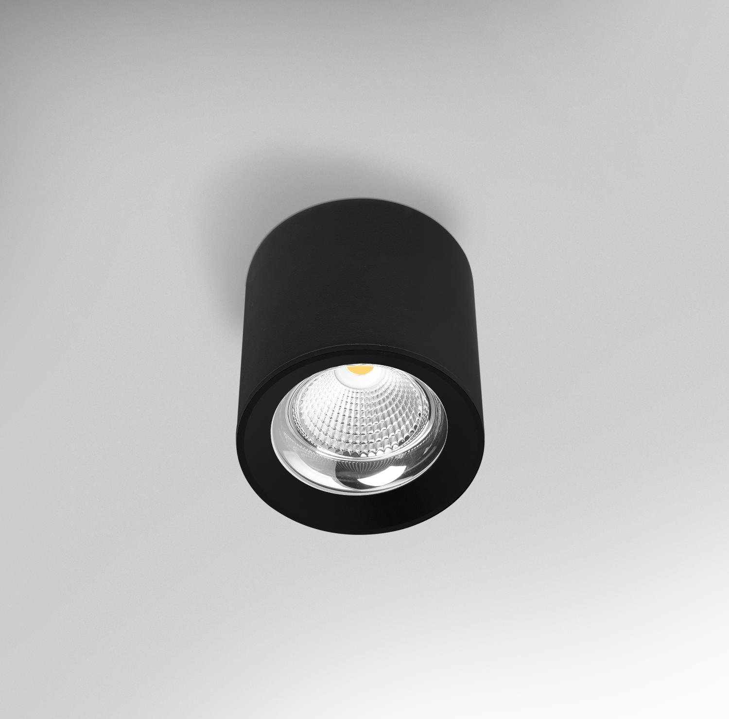 CEN RNDNE-109030 Stropní svítidlo LED RONDO černé pr.90x90mm 10W 230V 3000K 45d IP20 - CENTURY