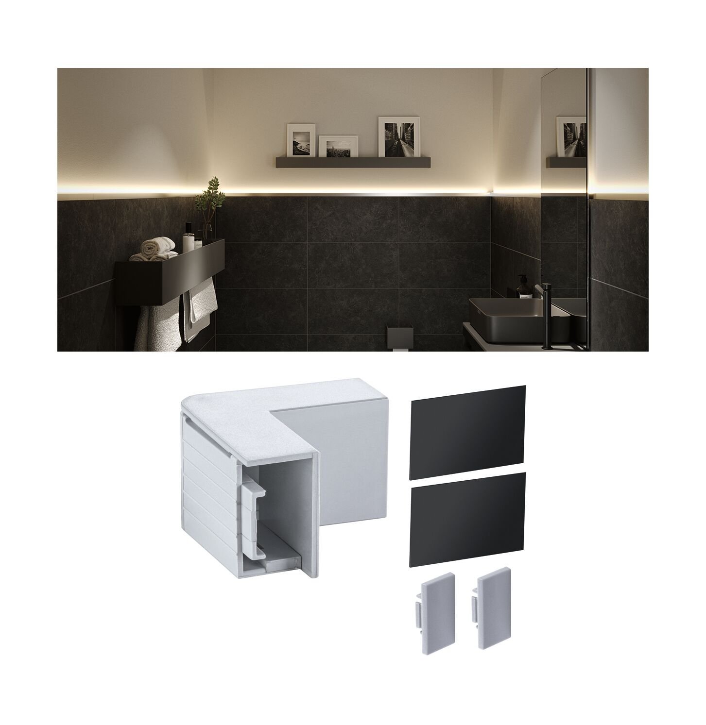 P 78409 LumiTiles příslušenství kryt pro profil Top  40x40mm šedá - PAULMANN
