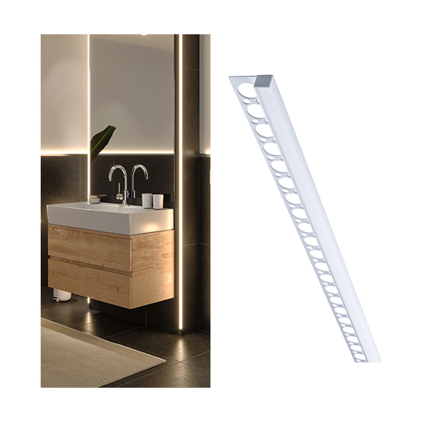 P 78411 LumiTiles LED Strip Profil Frame 1m hliník eloxovaný/satén - PAULMANN