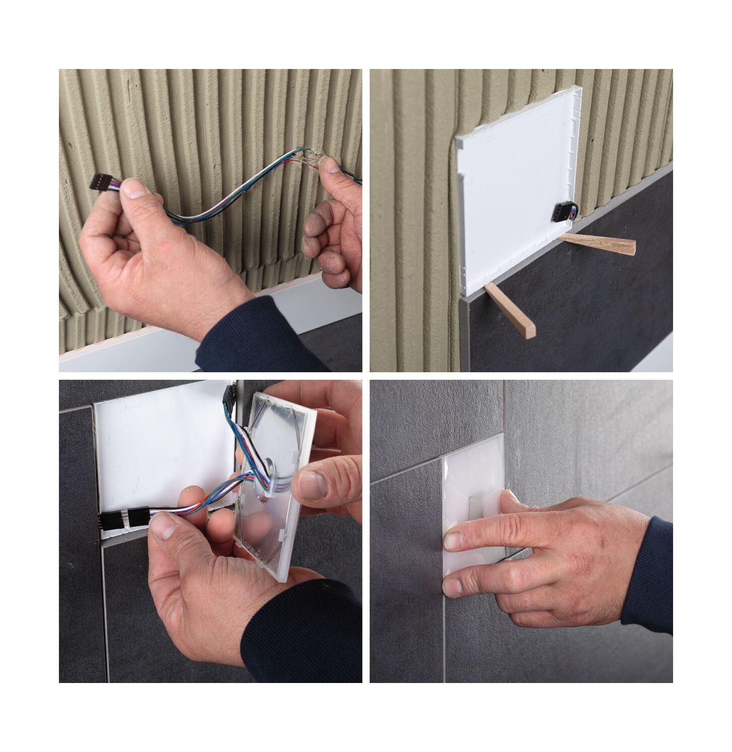 P 78413 LumiTiles LED dlaždice čtvercová 5ks sada IP44 100x10mm 230/12V 5x0,75W stmívatelné 2700K bílá umělá hmota/hliník - PAULMANN (obrázek 16)