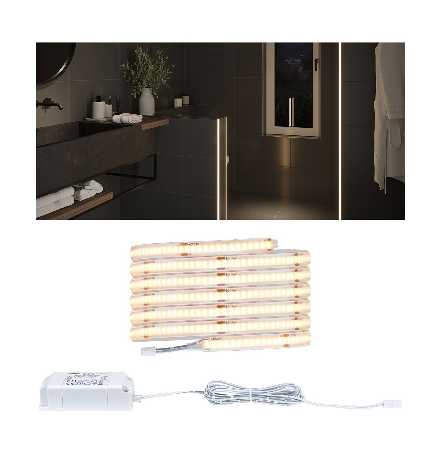 P 78425 LumiTiles LED pásek Full-Line COB Slim 2m IP44 6W 280LEDs/m 2700K 7VA - PAULMANN