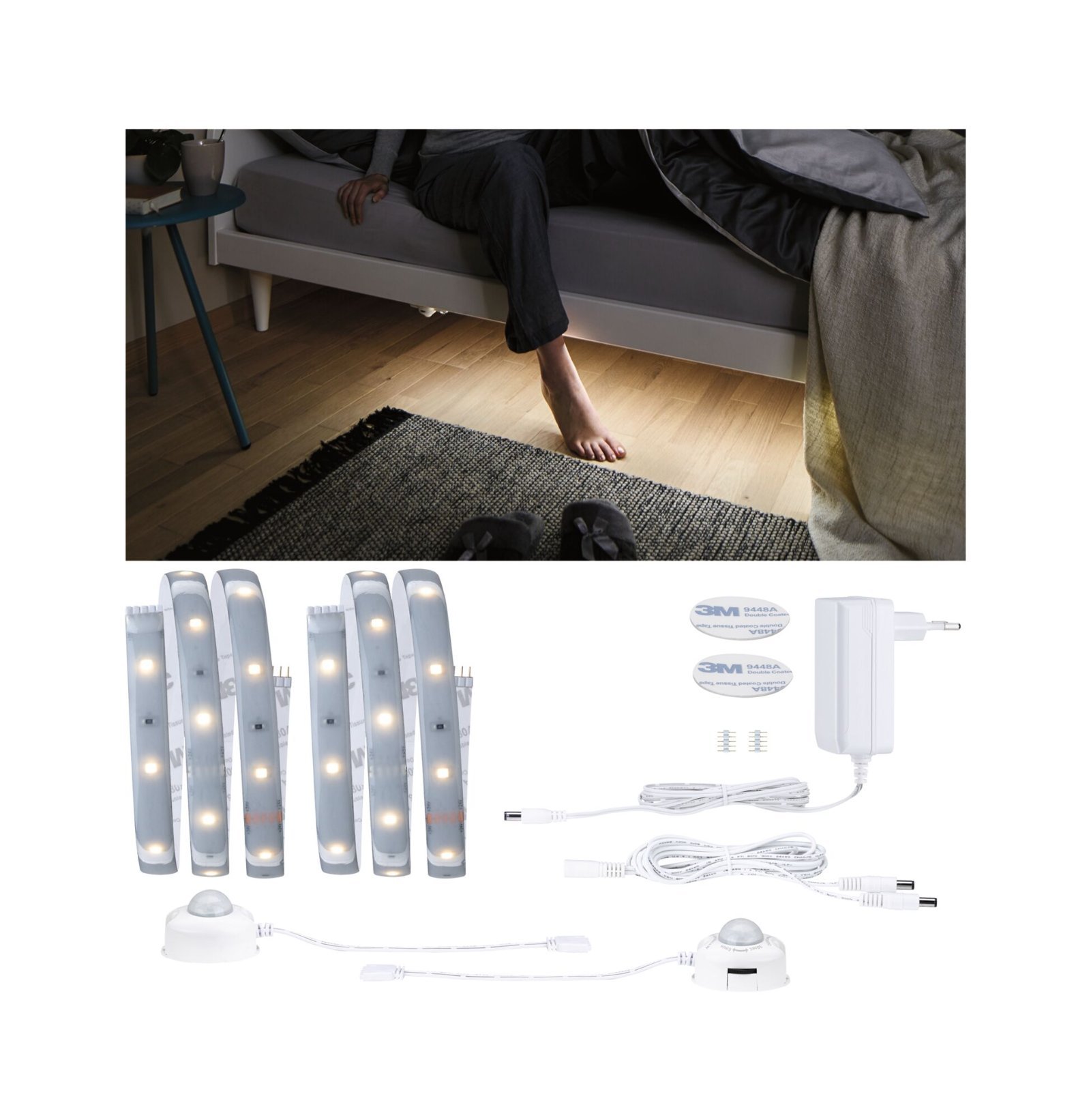 P 78894 MaxLED 250 LED Strip Night Comfort základní sada 1m 2x4W 60LEDs/m 2700K 24VA - PAULMANN