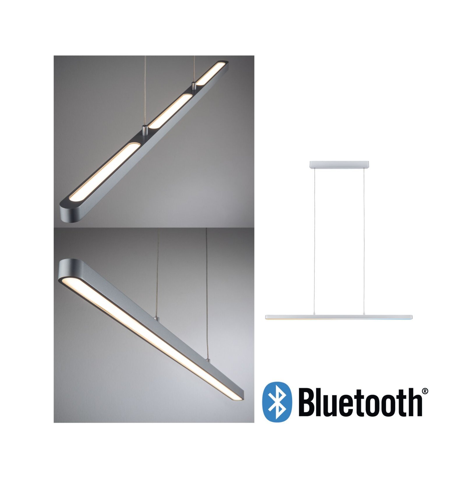 P 79902 LED závěsné svítidlo Smart Home Bluetooth Lento měnitelná bílá 43W matný chrom stmívatelné - PAULMANN