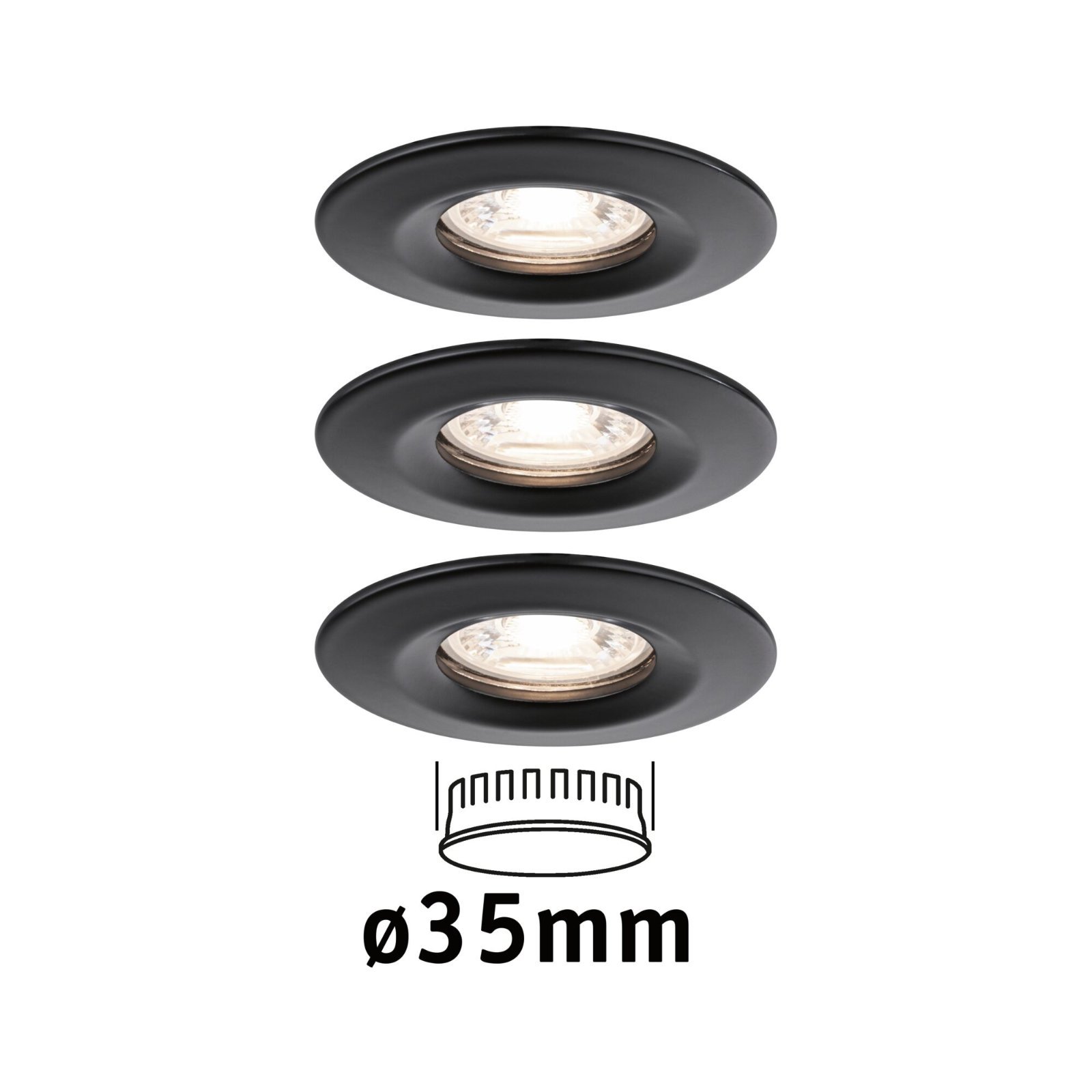 P 93084 LED vestavné svítidlo Nova Mini Coin základní sada nevýklopné 66mm Coin 3x4W 230V 2700K - PAULMANN