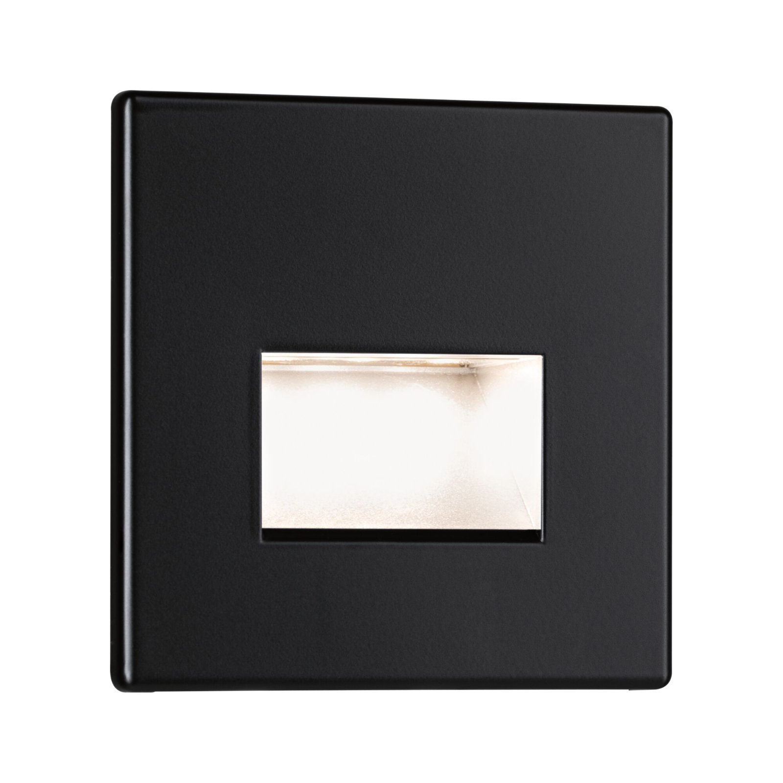 P 93094 LED vestavné svítidlo do zdi Edge Quadro hranaté 8x8cm 1,2W 230V 2700K černá mat - PAULMANN