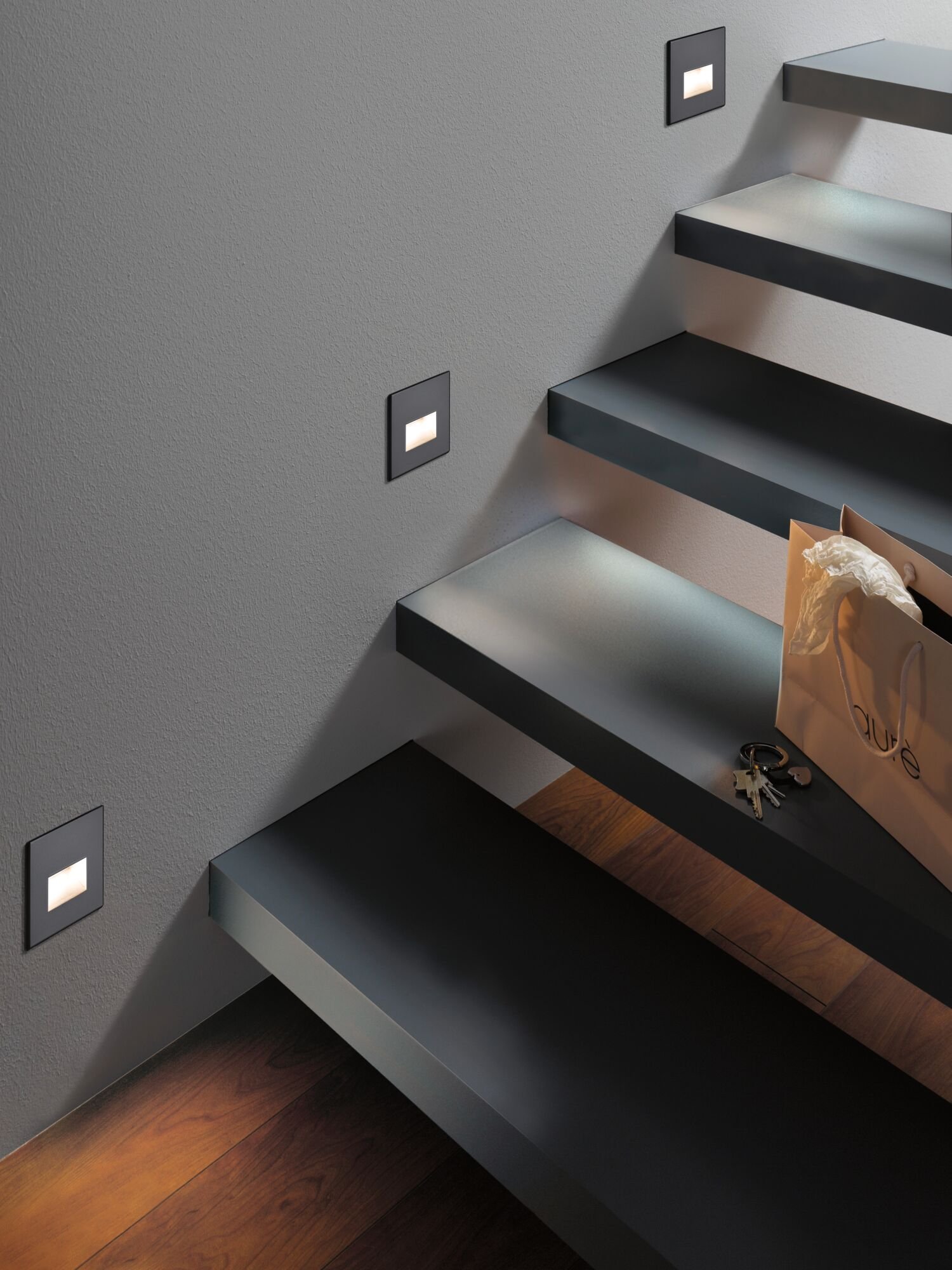 P 93094 LED vestavné svítidlo do zdi Edge Quadro hranaté 8x8cm 1,2W 230V 2700K černá mat - PAULMANN (obrázek 5)