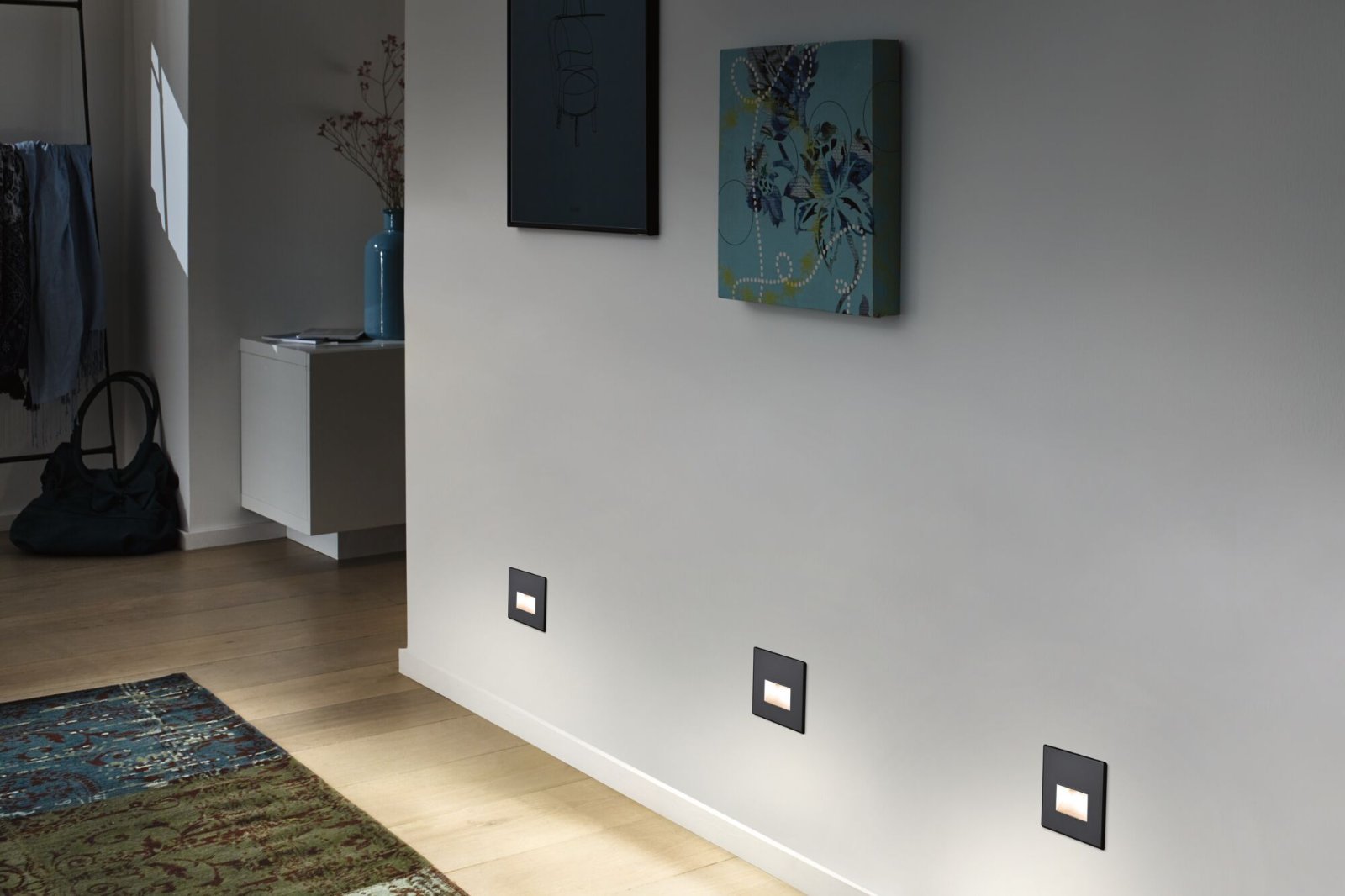 P 93094 LED vestavné svítidlo do zdi Edge Quadro hranaté 8x8cm 1,2W 230V 2700K černá mat - PAULMANN (obrázek 6)