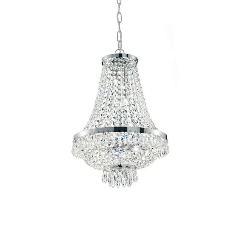 ILUX 033532  Závěsné svítidlo Ideal Lux Caesar SP6 cromo 033532 38cm stříbrné   - IDEALLUX